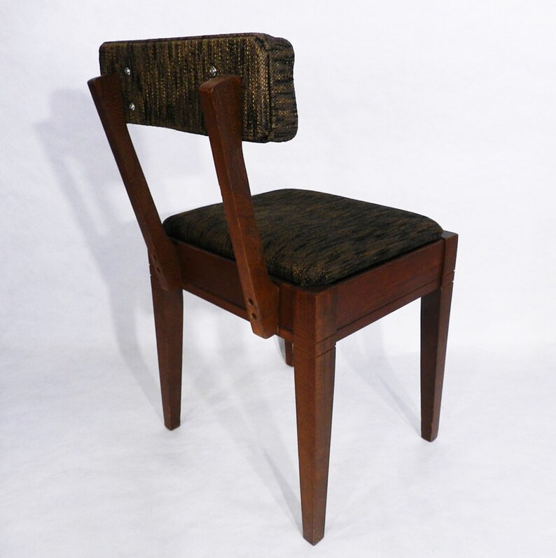Vintage Original Singer Wood Sewing Storage Chair Seat Mcm Era 1970s