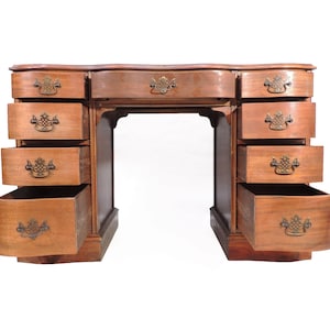 Vintage Wood Writing Table Desk w Drawers - Local pickup