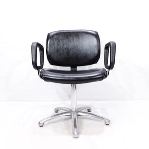 Collins Black Vinyl Chair Metal Base Task Chair