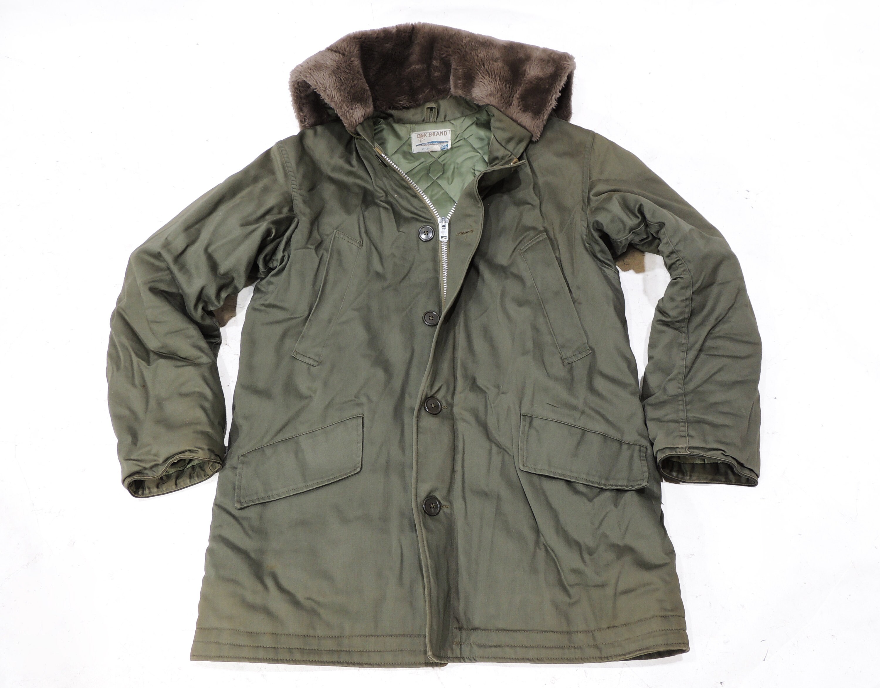 Vintage Olive 1950's Parka Cold Weather B-9 Jacket Men's Vintage Olive 1950's Parka Cold Weather B-9 Jacket Men's