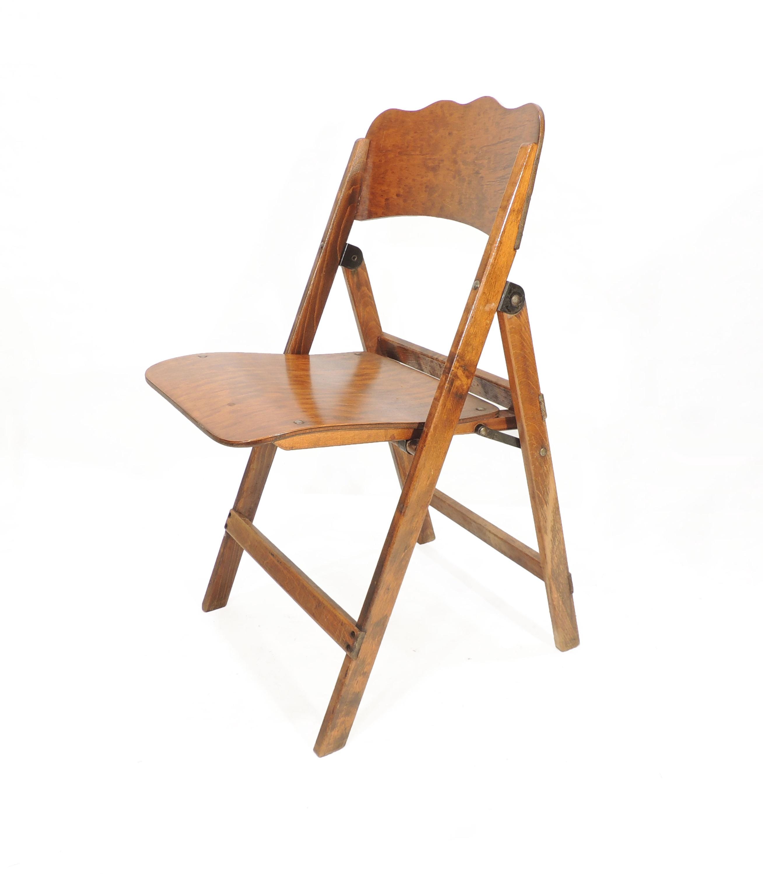 Vintage Antique Deco Era F. &. A. M Occasional Wood Rustic Folding