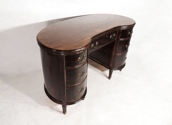 Vintage Antique Edwardian Kidney Shaped Rustic English Etsy