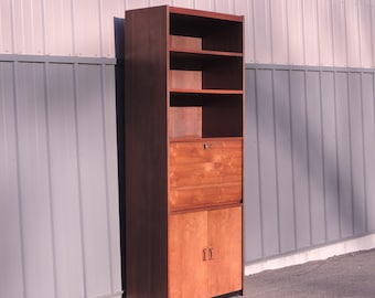 N2 Horner Mid Century Danish Modern Bookcase Wall Etagere Wood Storage Shelves - Local Pickup