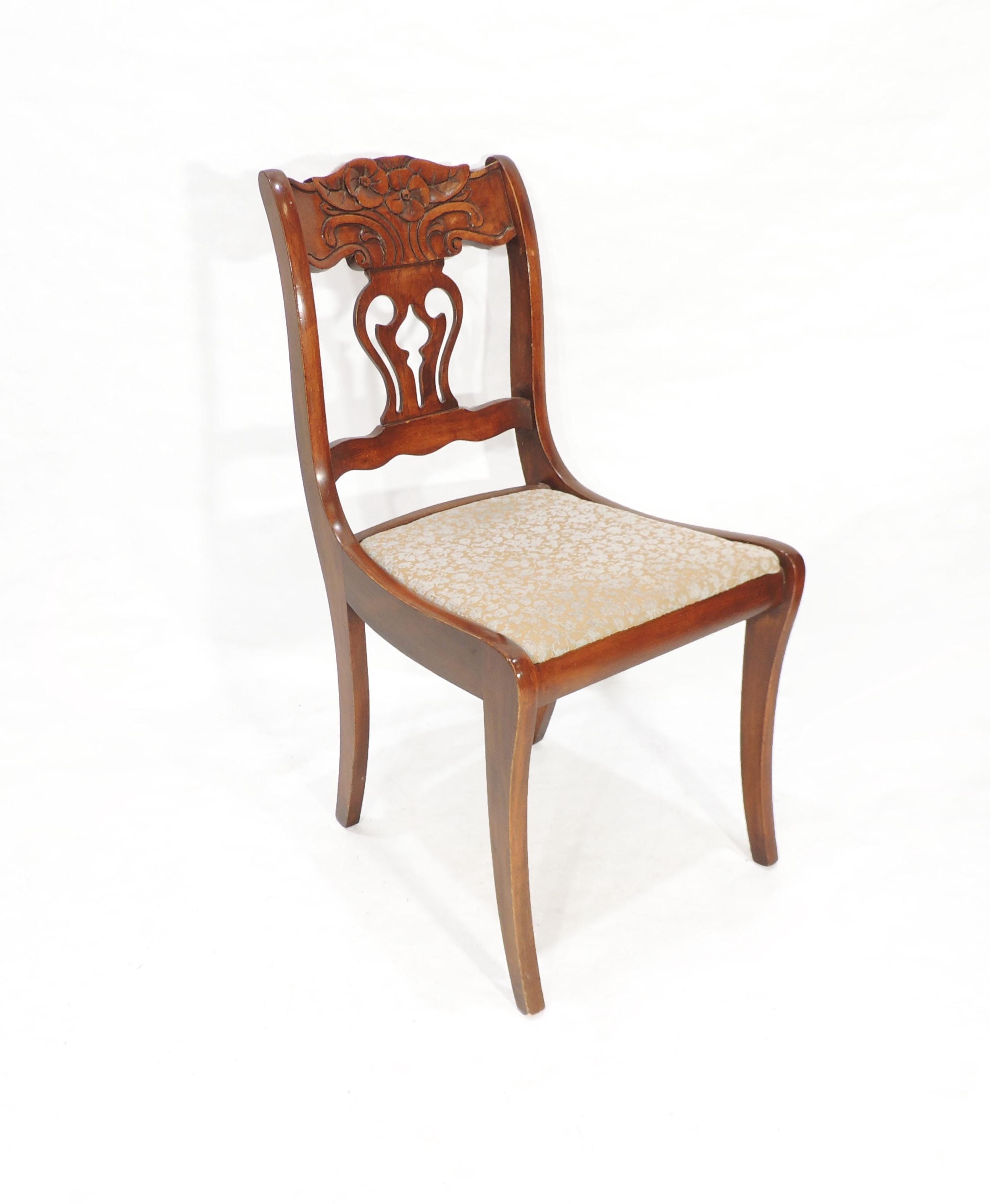 Vintage Associated Factories Roseback Solid Wood Dining Chair - Etsy