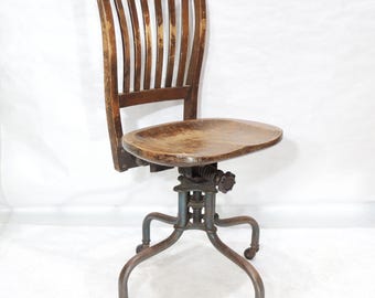Vintage originele Sheboygan 20e-eeuwse WOII USAF rustieke stoel op wielen