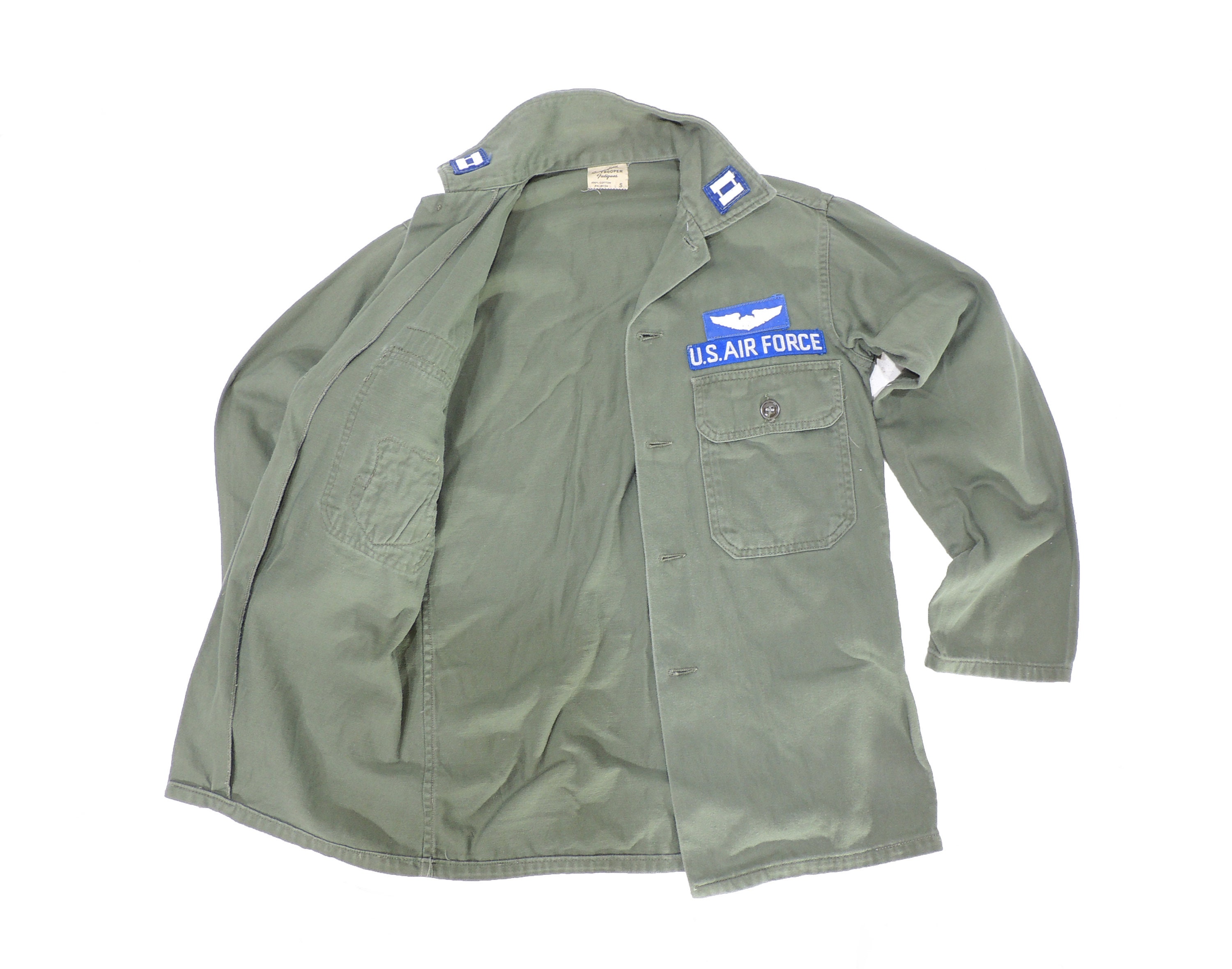 Vintage Vietnam War Era US Army Air Force Trooper Field Shirt OG