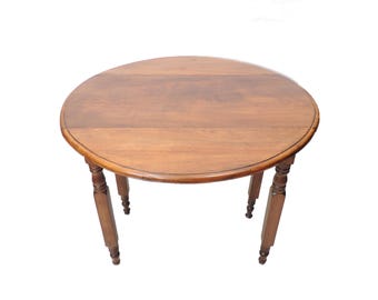 Antique Farmhouse Solid Wood  Drop Leaf Side Table rustic