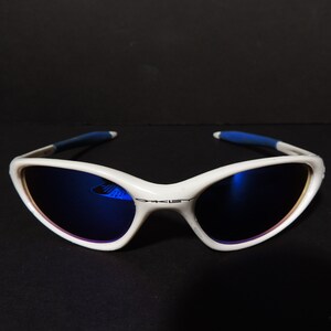 Vintage Oakley Minute White Frame Blue Lenses Sunglasses - Etsy