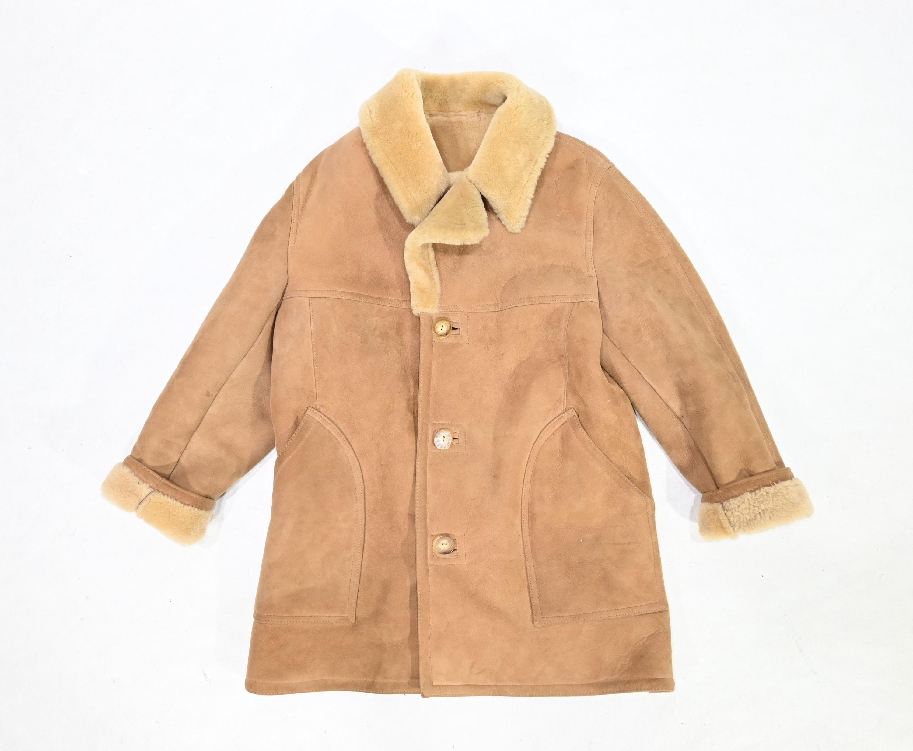 SAWYER of NAPA Sheepskin Shearling Lamb Coat Men's 42 - Etsy