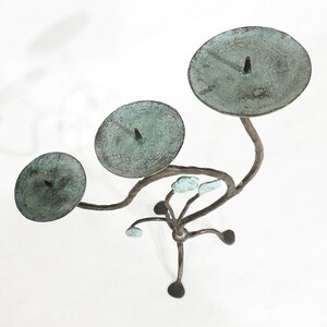 Vintage Handcrafted Wrought Iron Rustic Floral Vine Plant Candle Holder