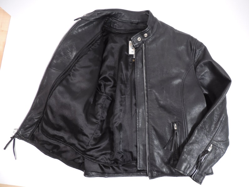 Motorcycle Cafe Racer Leather Jacket | Etsy