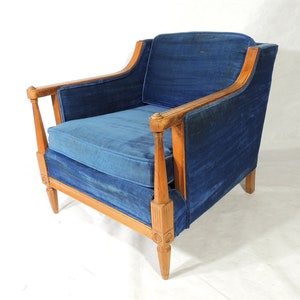 Modernist Era Madon Solid Wood Blue Lounge Chair - FREE local pick-up