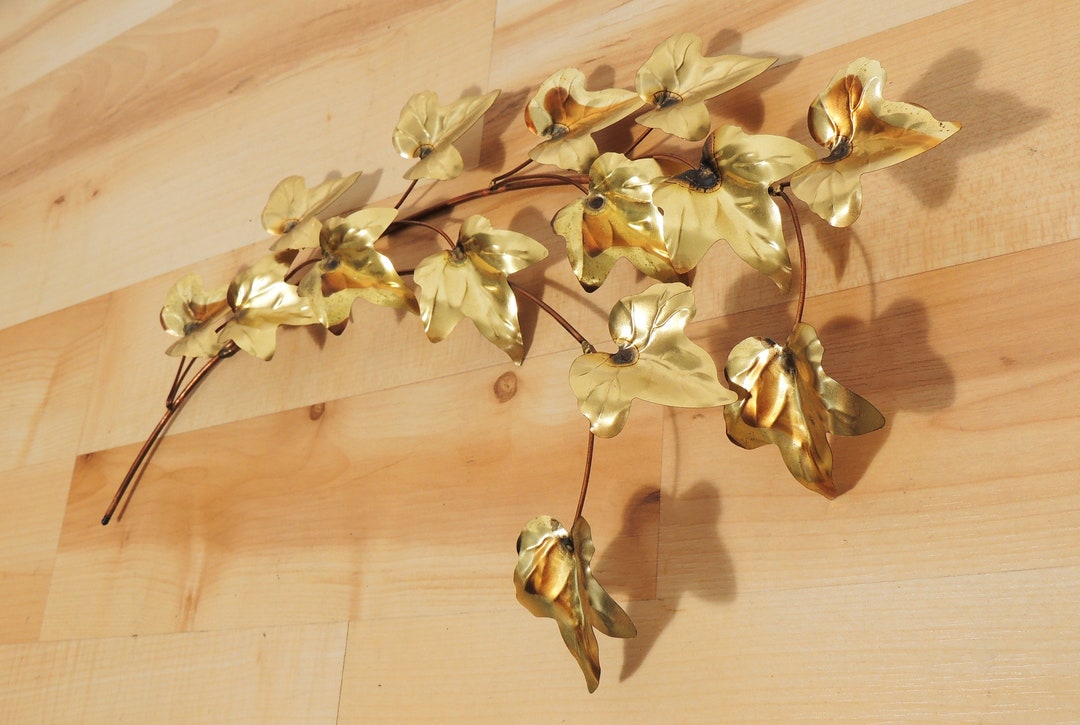 Postmodern Metal Leaf Branch Wall Art Etsy