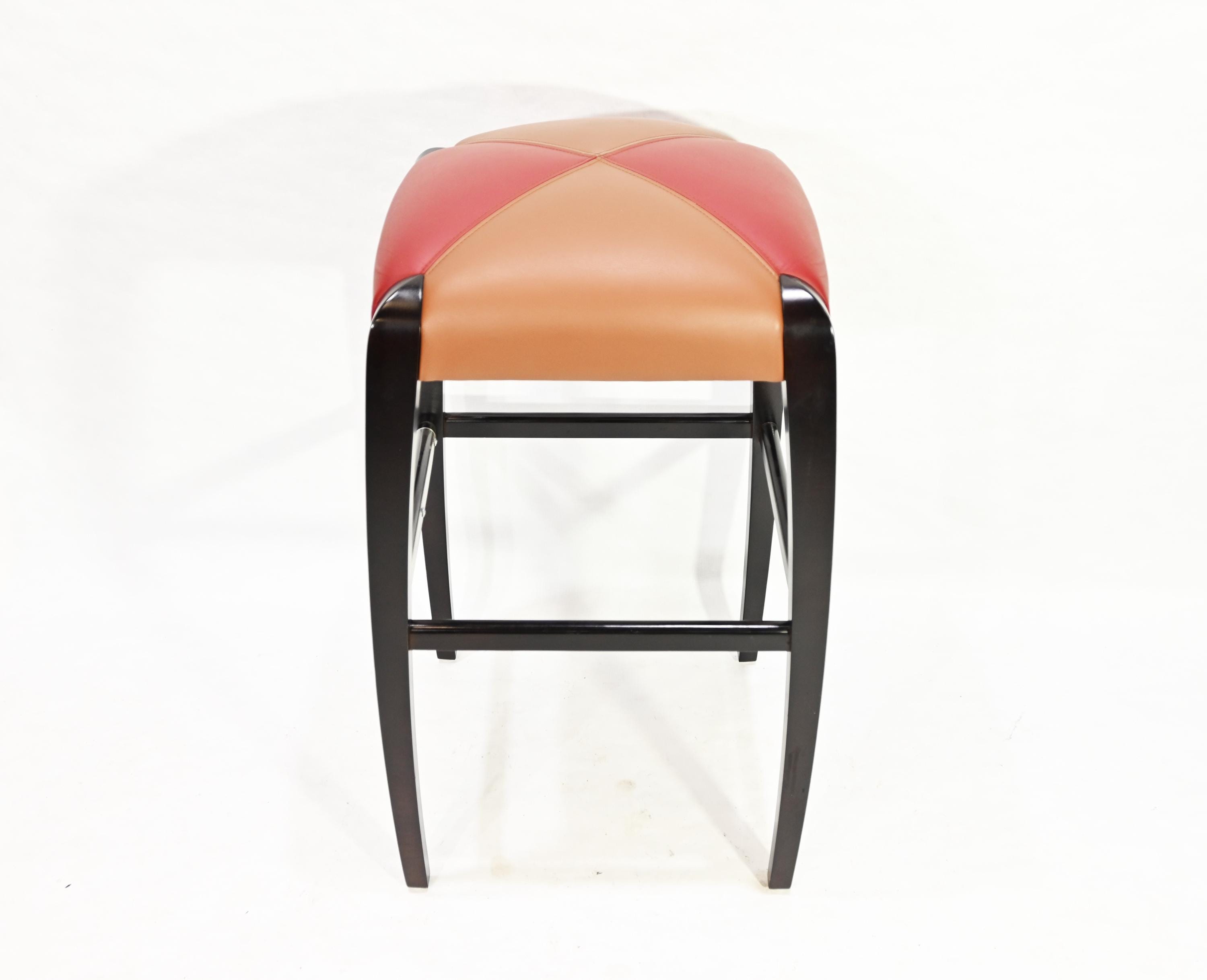 Vintage Post Modern Lowenstein Two Tone Leather Top Bar Stool Chair - Etsy