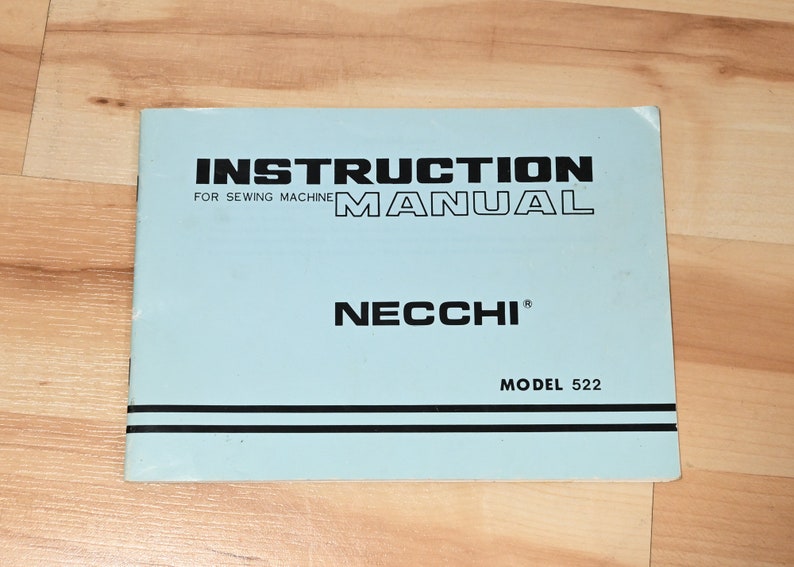 Original Necchi Model 522 Sewing Machine Instruction Manual Etsy