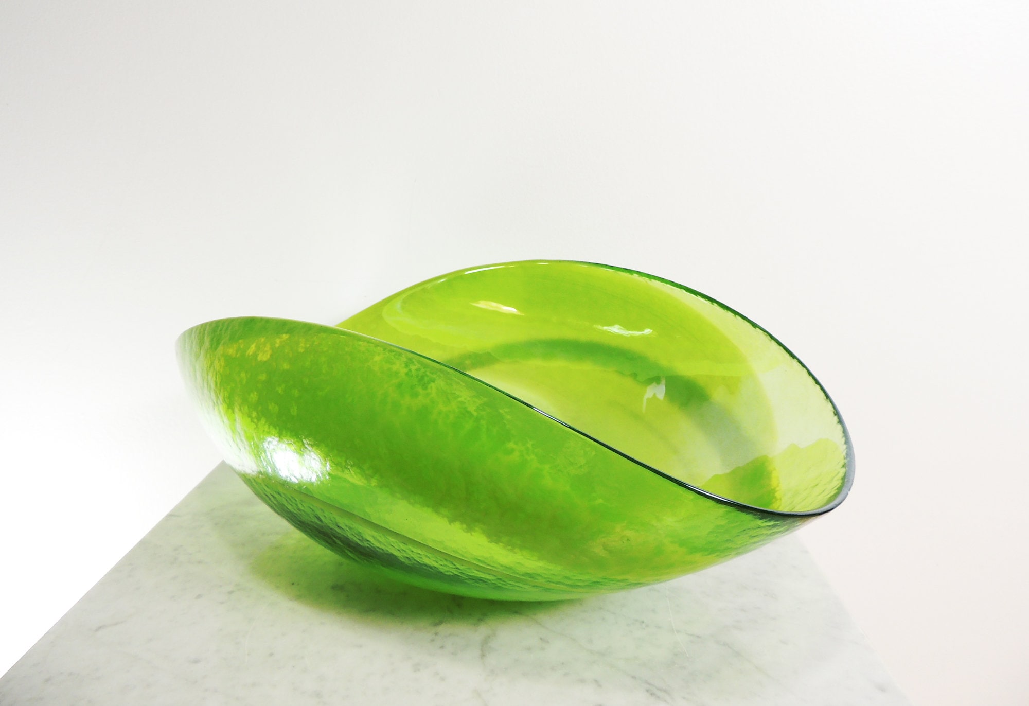 Vintage Lime Green Murano Decorative Glass Fruit Bowl Etsy