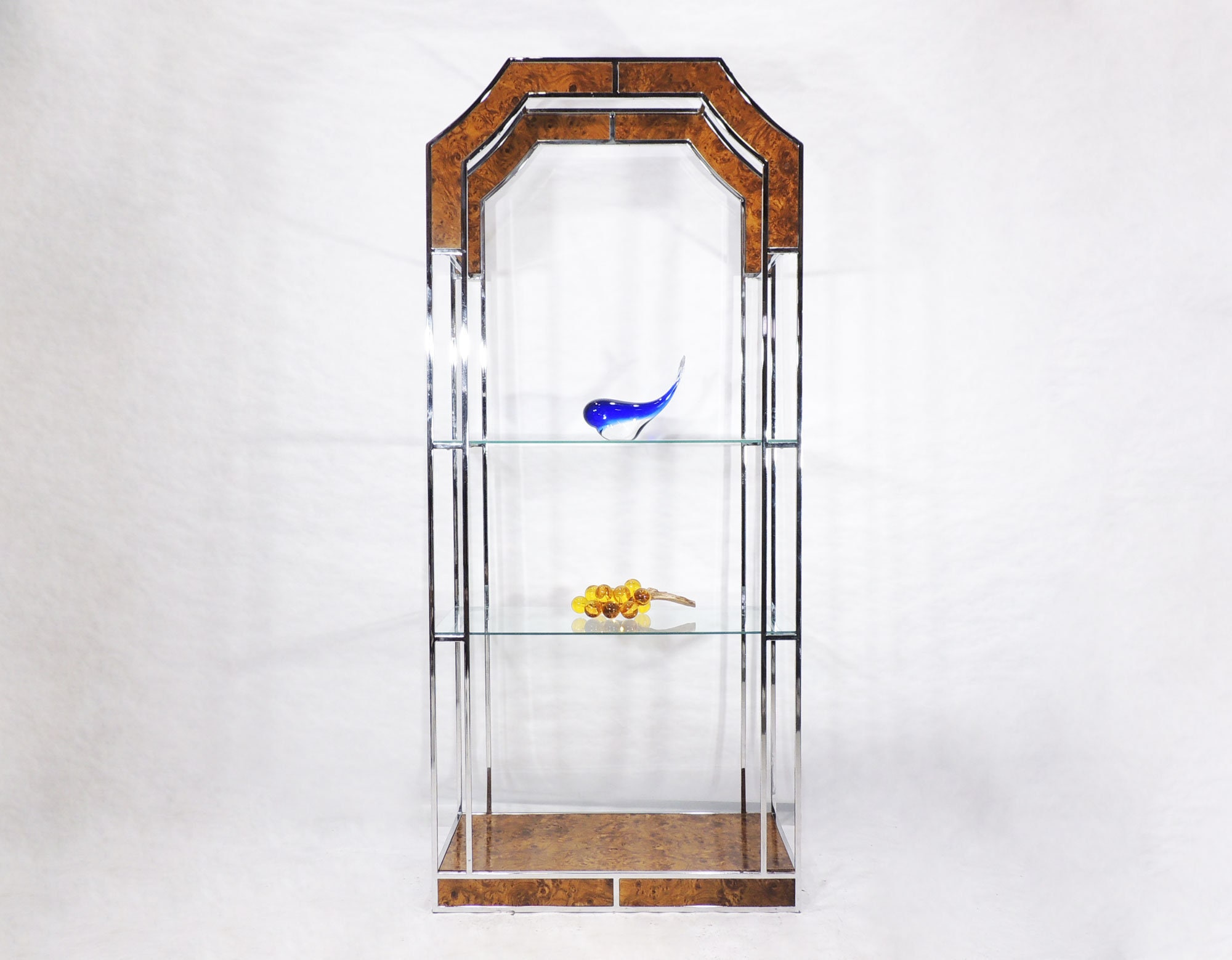 Vintage Chrome Glass Shelves - Etsy