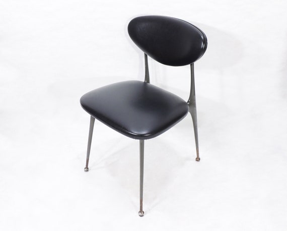 MCM Era Style of Shelby Williams Gazelle Metal Black Vinyl Dining Chair Etsy UK
