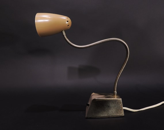 HAMILTON INDUSTRY 照明　アンティーク MCM Era Hamilton Industries Gooseneck Adjustable Metal Desk Lamp