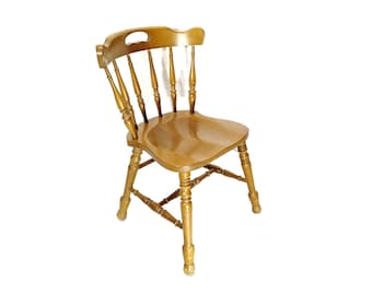Silla de comedor Captain Windsor de madera de arce, original de época, de la colonia de Cochrane Bay.