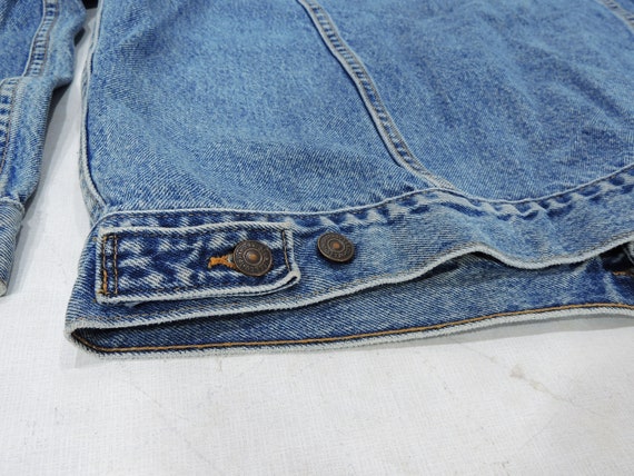 Levi's trucker blue jean jacket mens size XL - image 7