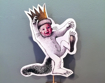 Where The Wild Things Are Inspired Cake Topper | Max with personalized photo | Decoration King Baby Shower Kids Party Birthday Rumpus Theme