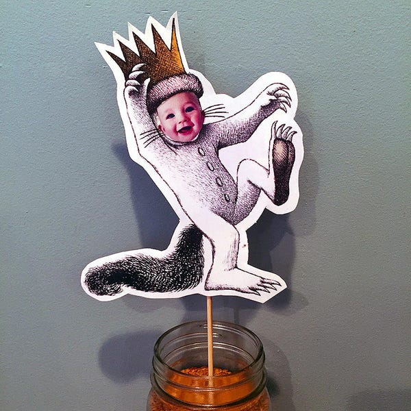 Where The Wild Things Are Inspired Cake Topper | Max with personalized photo | Decoration King Baby Shower Kids Party Birthday Rumpus Theme