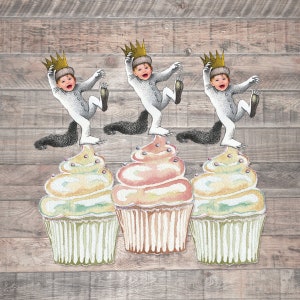 Where The Wild Things Are Theme | MAX with personalized photo | Cupcake Toppers | Party Decor, King, Baby Shower Kids Party Birthday Rumpus