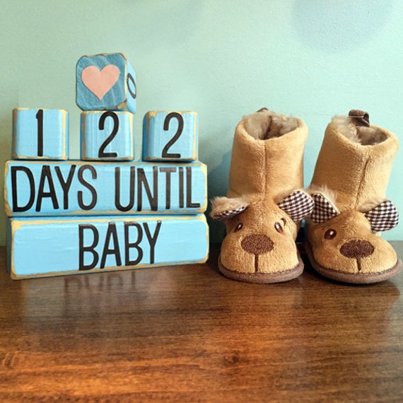 Baby Gifts Pregnancy Countdown Due Date Blocks Weeks Untl Days