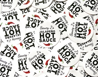Personalized Hot Sauce Labels for Hot Sauce or Spice Bottle Taco 'bout Love Custom Favor Sticker ...