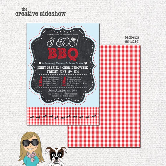 I DO BBQ Red &amp; White Gingham Barbecue Picnic Theme | Etsy
