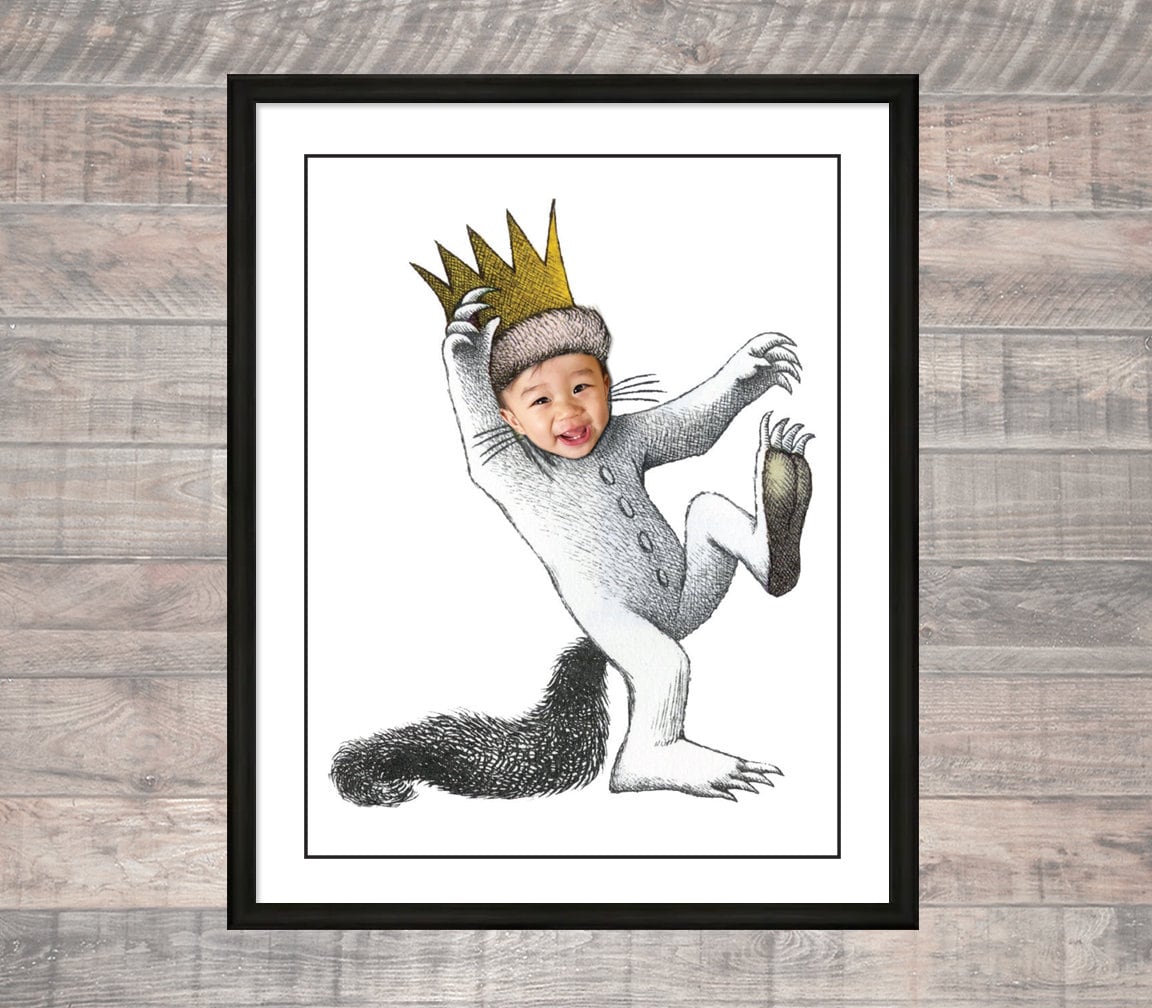 Where the Wild Things Poster Baby Party Inspired Kid Photo Are Room Any King Decoration Max Size Nursery in Art Print Personalized - Wall Etsy