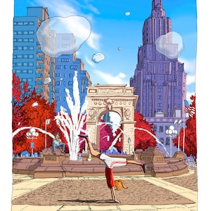Washington Square, NY, New York Art Print, New York illustration poster