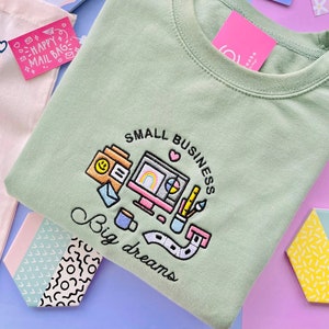 Small Business, Big Dreams Sage Green Sweater image 1