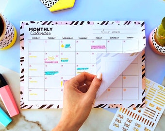A4 Monthly Desk Calendar with Tearable Pages