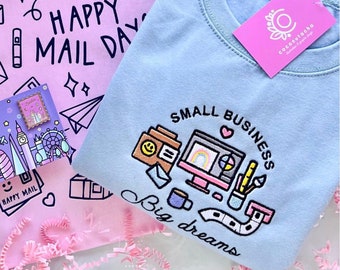 Small Business Big Dreams Sweater in Light Blue