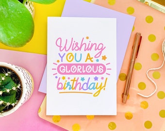 Glorious Birthday Colourful Greeting Card