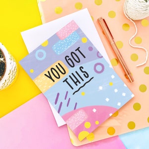 You Got This Good Luck Memphis 90s Inspired Retro Greeting Card