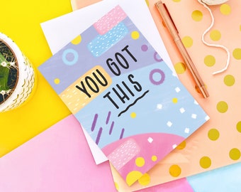 You Got This Good Luck Memphis 90s Inspired Retro Greeting Card