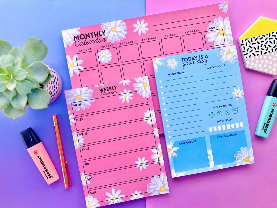 A5 Daily Planner Desk Pad and to Do List With Tearable Pages Etsy UK