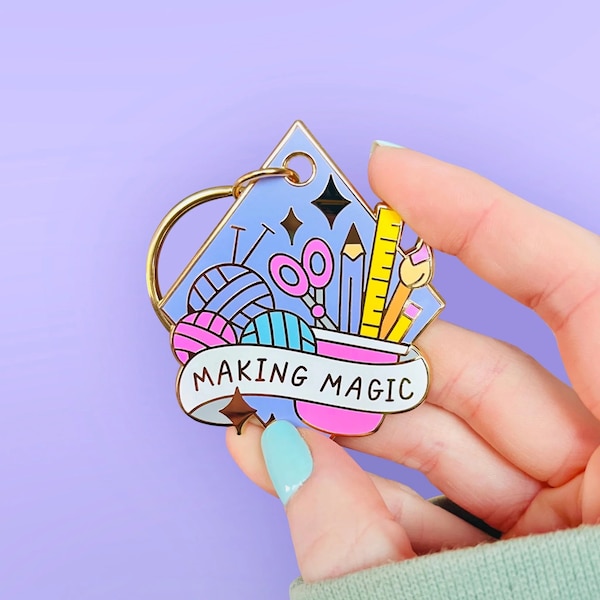 Making Magic Keychain - Creative Knitting Pin Keyring Bag Charm - Small Business Gift