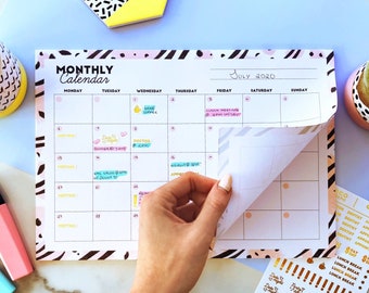 A4 Monthly Desk Calendar with Tearable Pages