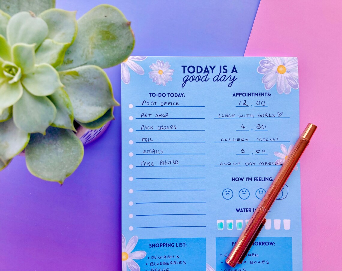 A5 Daily Planner Desk Pad and to Do List With Tearable Pages Etsy UK