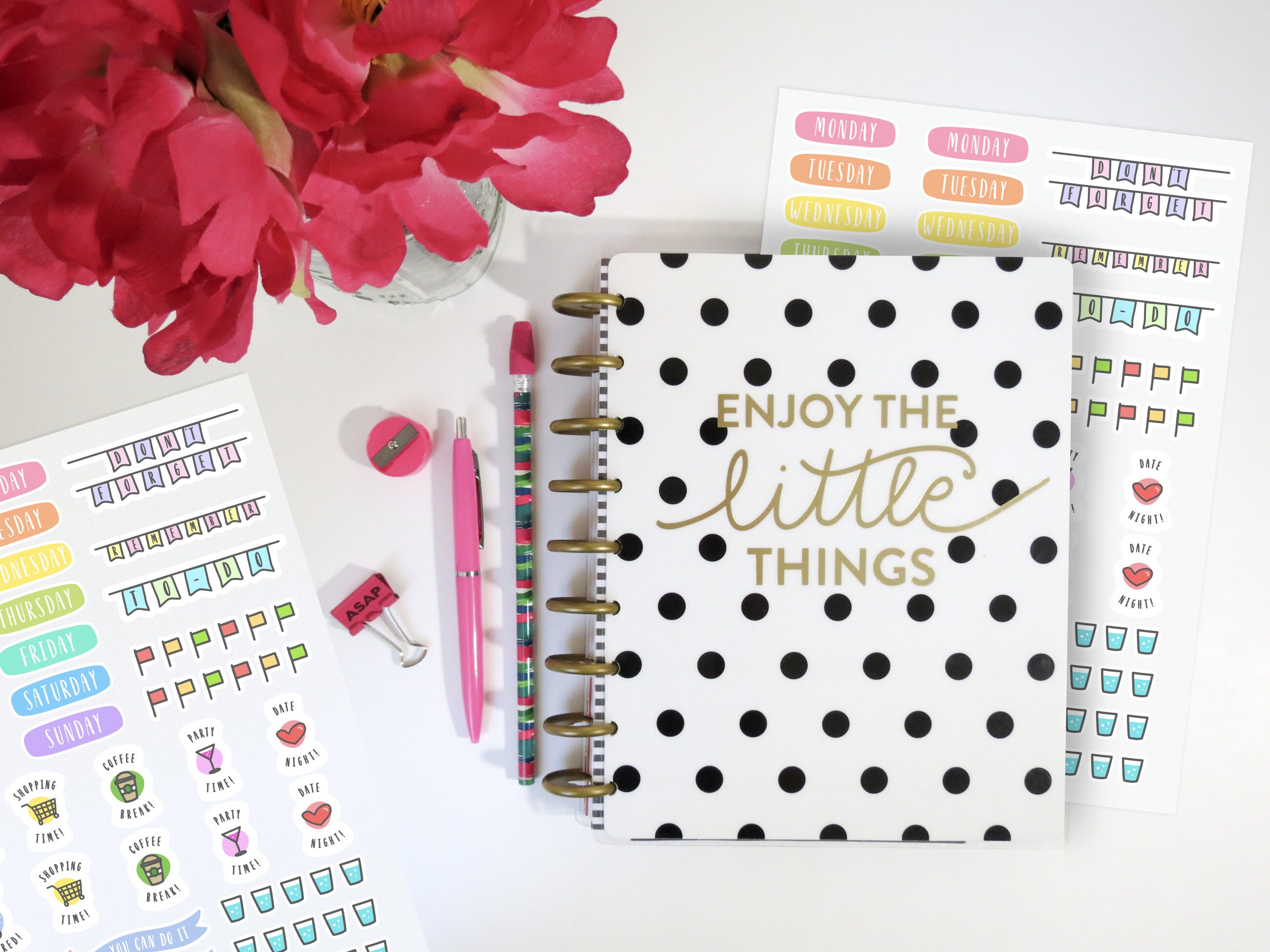 cute planner sticker set journal diary stickers days of the etsy