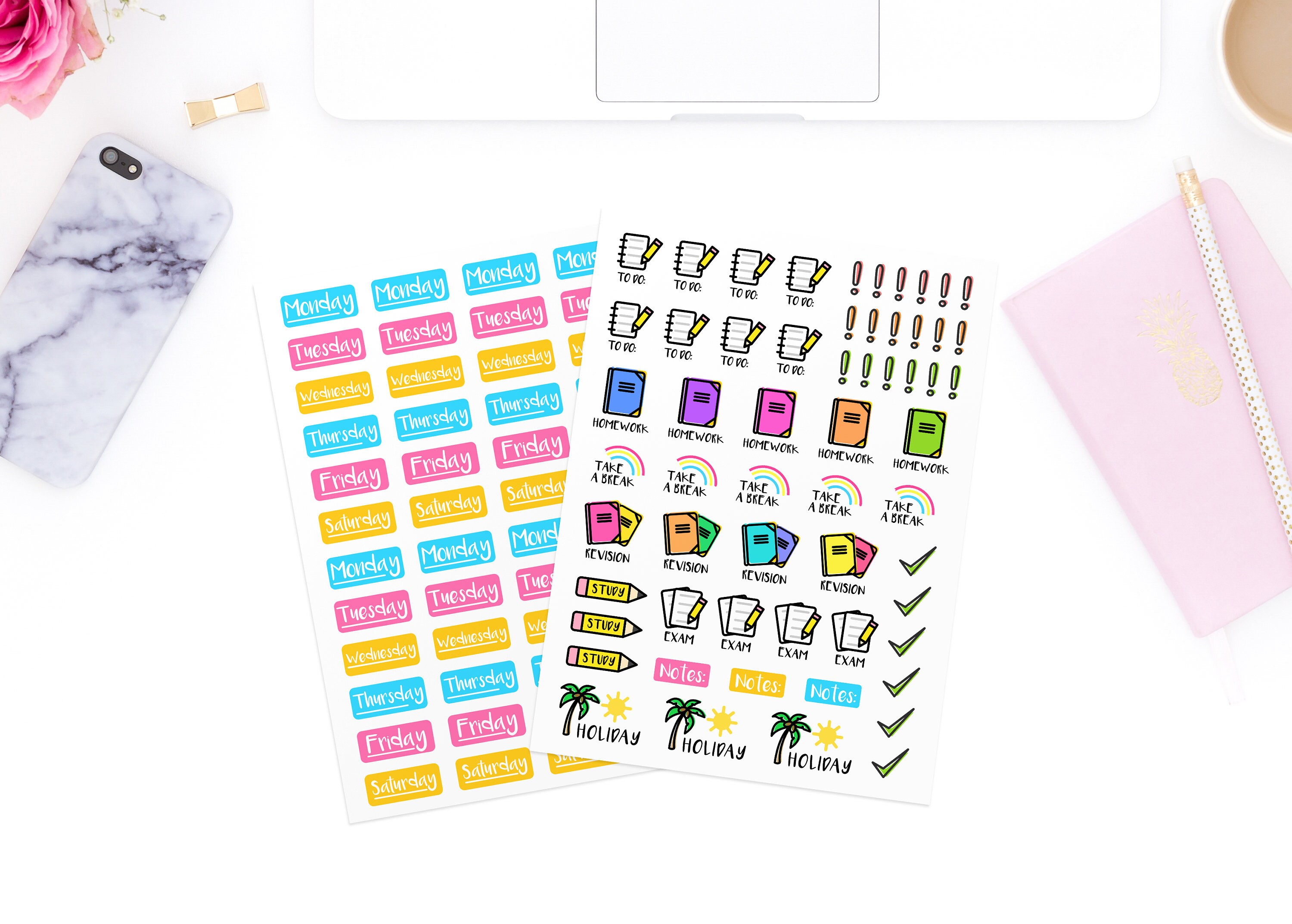 Cute School Planner Sticker Set. Journal Diary Stickers. Days Etsy UK