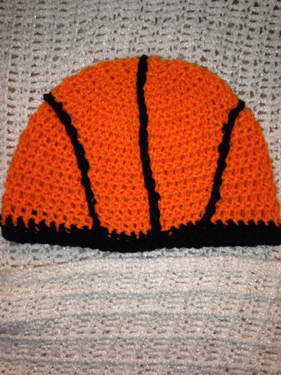 Items similar to Basketball beanie crochet hat for baby toddler youth