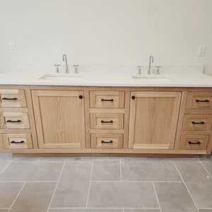 90" White Oak Vanity