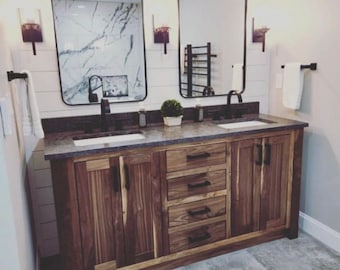 72" Black Walnut Vanity Base