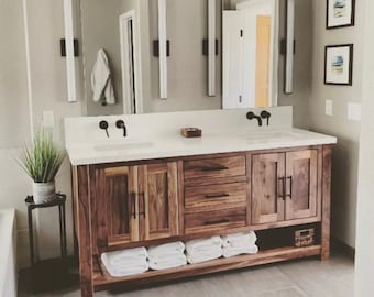72" Black Walnut Vanity Base