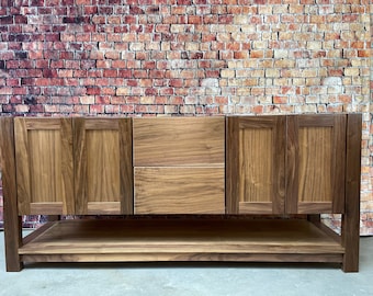 72" Black Walnut Vanity Base